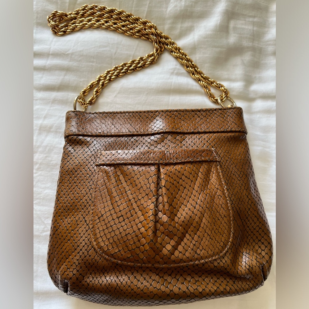 Lauren Merkin leather purse, vintage feel, very good used condition, brown